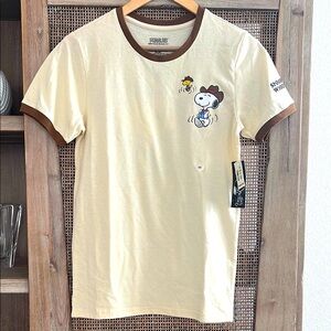 Peanuts Cream and Brown Snoopy Short Sleeve Unisex Tee